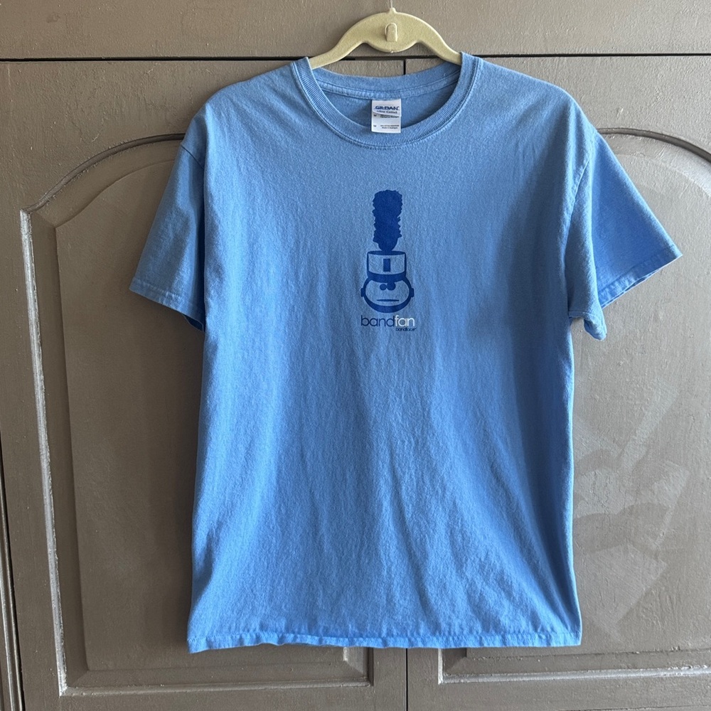 Band fan band face T-Shirt size medium blue marching band support tee